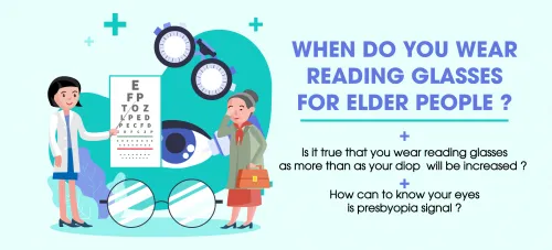 When do you wear reading glasses for elder people ? Is it true that you wear reading glasses as more than as your diop  will be increased ?